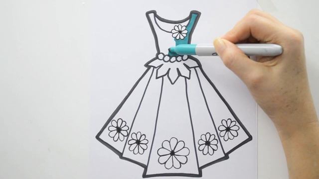 ?? How to draw a beautiful GIRL DRESS | drawing, design, easy Fashion illustration dresses смотреть онлайн