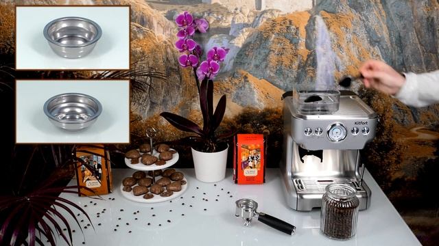 Kitfort KT-755: рожковая кофеварка и жерновая кофемолка смотреть онлайн