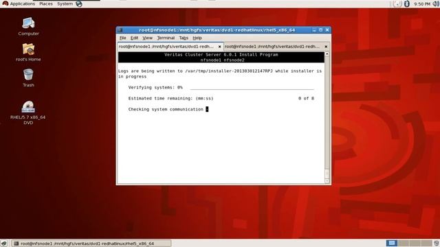 Vertas Cluster Configuraiton for NFS Server on RHEL5 part2 смотреть онлайн