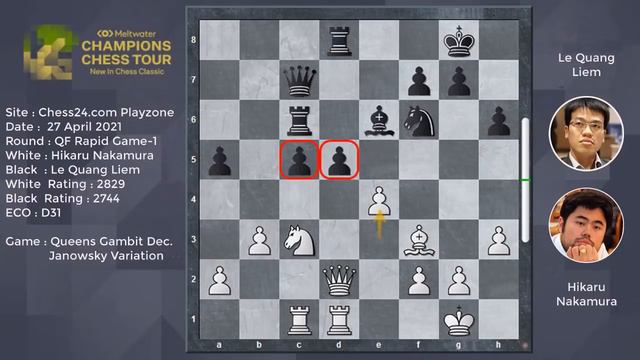 Hikaru Nakamura Vs Le Quang Liem : Taktik Paksa Advance Pawn, Ciptakan Pion Lemah смотреть онлайн