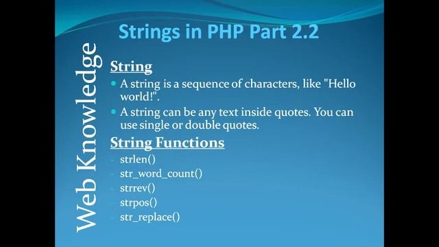 String in PHP tutorial in Hindi | Part 2.2 | What is String | String functions in PHP смотреть онлайн