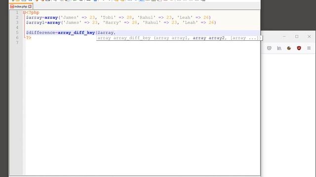 PHP Arrays - Get difference in keys between two arrays смотреть онлайн