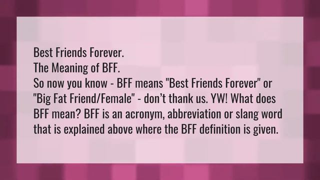What BFF means in texting? смотреть онлайн