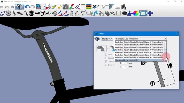 Adding components to standard libraries of parts in BikeCAD Pro смотреть онлайн