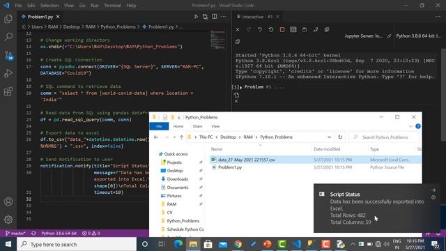 Auto Export Data into Excel from SQL | Automatic Run Python Script | Data Automation смотреть онлайн
