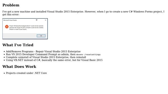 Project ＜name＞ could not be opened because the Visual C# 2015 compiler could not be created смотреть онлайн