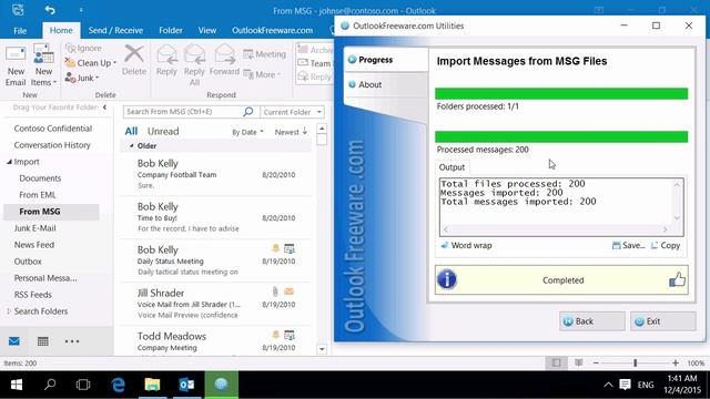 Import Outlook Emails from .MSG Files смотреть онлайн