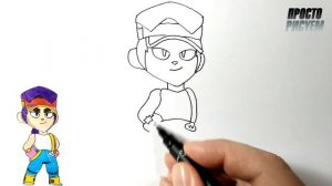 Рисуем бравлера Фэнг из Brawl Stars