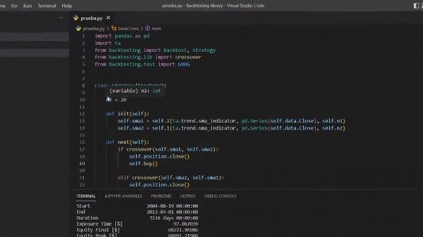 Backtesting python libreria backtesting.py