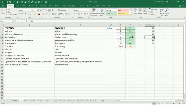 18 ESP Excel 2016 Opciones especiales de pegado смотреть онлайн