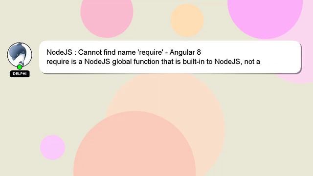 NodeJS : Cannot find name 'require' - Angular 8 смотреть онлайн