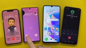 Incoming Call IOS 13 Pro Vs Samsung Galaxy Note 10 / Outgoing Call Xiaomi Redmi Note 9S Vs Honor X7
