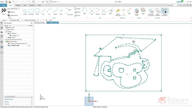 Siemens NX Pro Tutorial - How to import dxf or dwg and organize curves via sketch groups смотреть онлайн