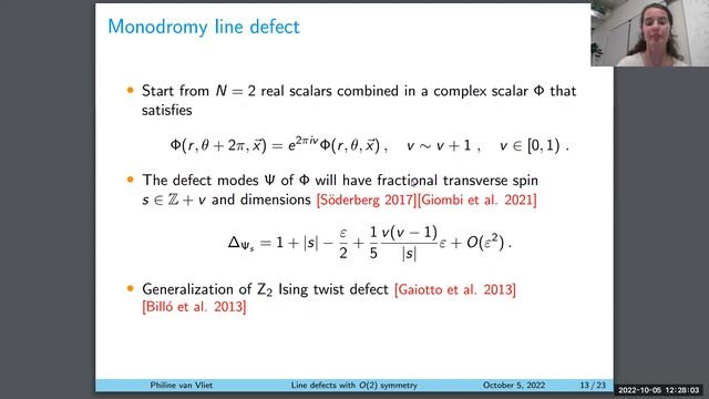Bootstrap Zoom 54, Philine van Liet (Oct 5, 2022) "Bootstrapping line defects with O(2) symmetry" смотреть онлайн