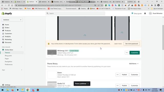Установка шаблона для сайта на Shopify | Развертывание и правки платной темы #shopify смотреть онлайн