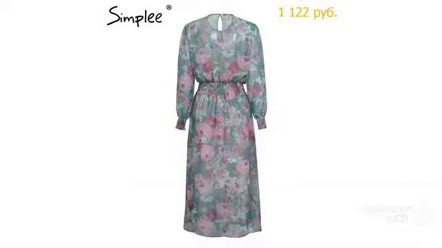 Одежда с AliExpress. Модное летнее платье с длинными рукавами ниже колен. смотреть онлайн