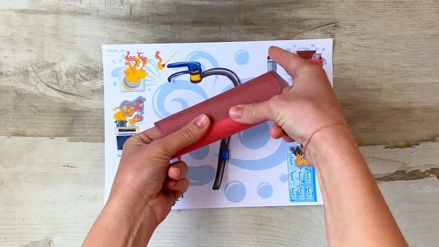 Пожарная безопасность аппликация, поделка в сад. Огнетушитель, для детей, детям, для школьников. смотреть онлайн