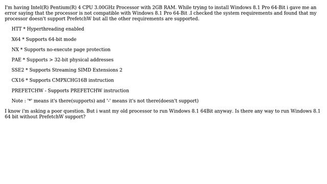 Windows 8.1 x64 installation without PrefetchW Support? смотреть онлайн