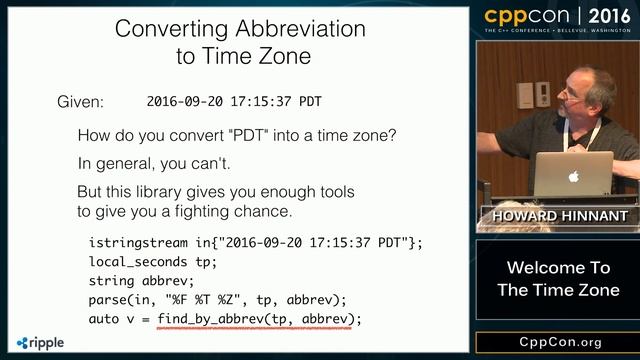 CppCon 2016: Howard Hinnant “Welcome To The Time Zone" смотреть онлайн