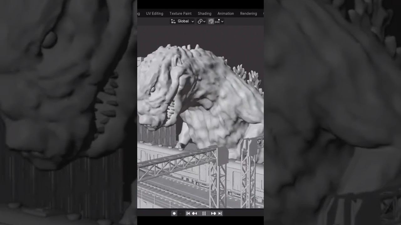 Эту Годзиллу сделали в 3D #графика #кино #годзилла смотреть онлайн