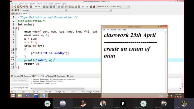 C Programming: typedef, enum and Case Conversion смотреть онлайн