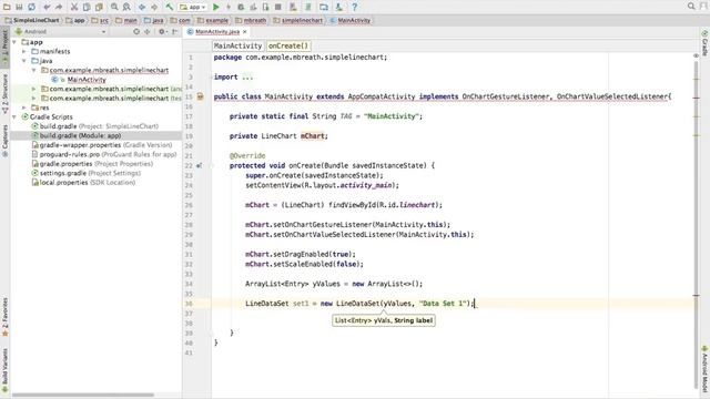MPAndroidChart Tutorial Better Than Android GraphView 2- Line Chart using MPAndroid 1/3 смотреть онлайн