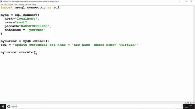 # 7 UPDATE records in MySQL using Python Program. смотреть онлайн