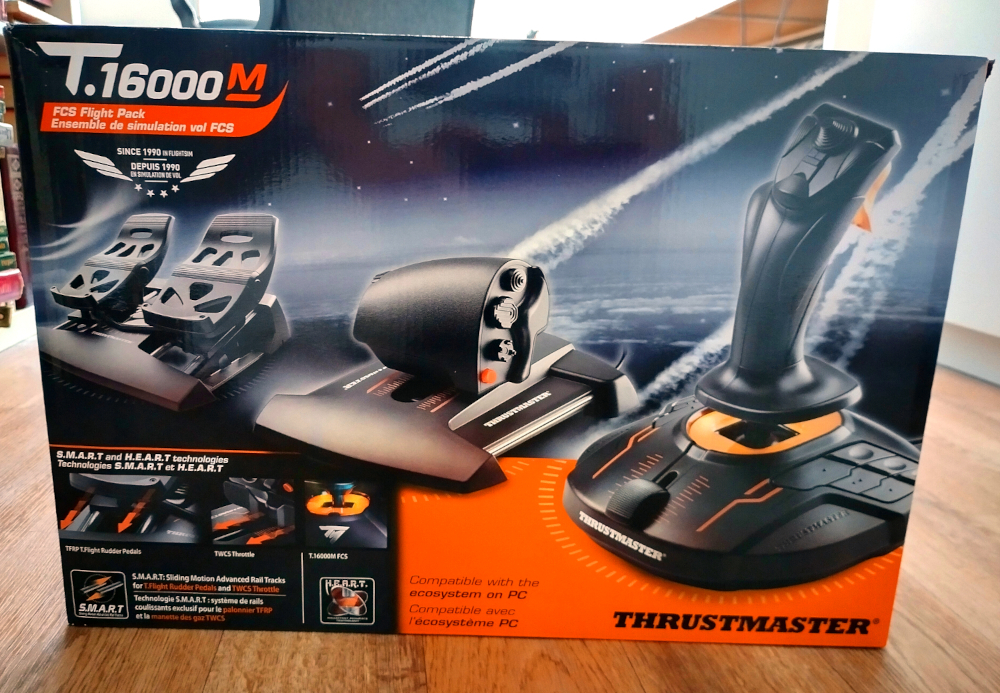 Распаковка набора Thrustmaster T.16000M FCS Flight Pack: педали, РУД и РУС.