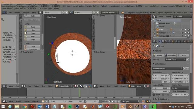 Simulating a robot riding through a rusty oiltank - NO SOUND Blender 2.79 смотреть онлайн