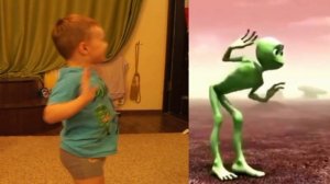Dame Tu Cosita Зеленый человек танцует Кто круче Прям все повторили а ты сможешь El Chombo