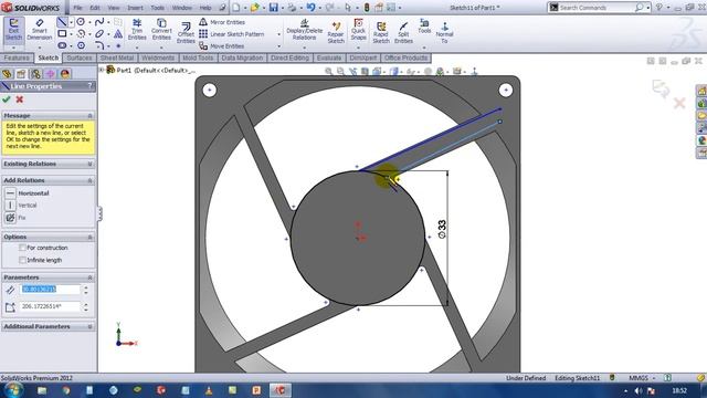 solidworks tutorial #15 : how to create sketch pc fan in solidwroks смотреть онлайн