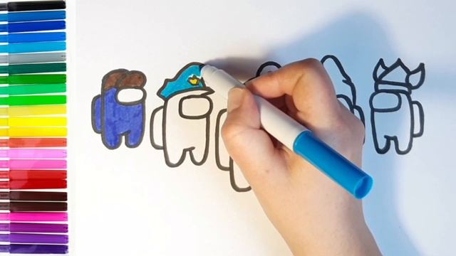Among Us. Как нарисовать Амонг Ас. Раскраска смотреть онлайн