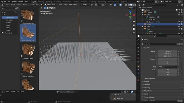 216 - Displace Hair Curves