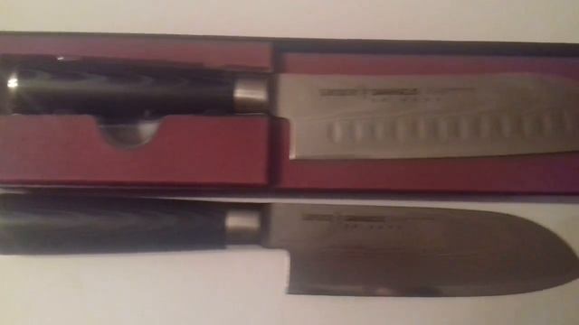 Нож Сантоку Samura Damascus SD-0092 в сравнении с SD-0094 смотреть онлайн