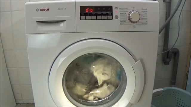 Quick wash 15 minutes 600 rpm centrifuge BOSCH WAB28220 washing machine program, test example #326 смотреть онлайн