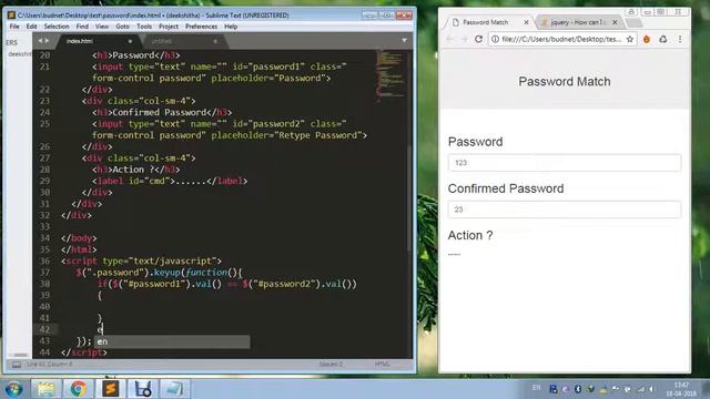 Confirm Password Match with jQuery Validate? смотреть онлайн