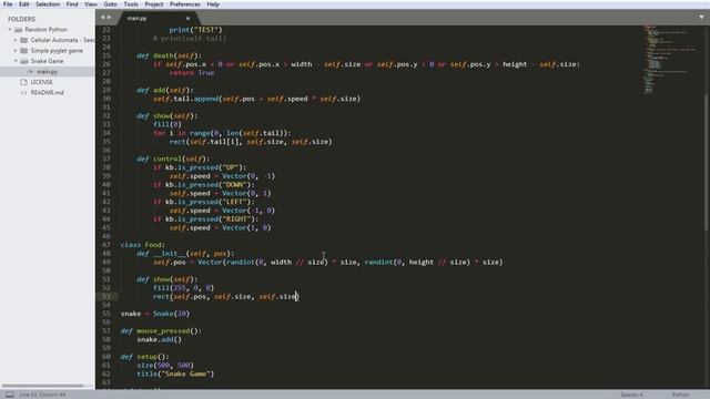 Snake game in python with p5py | timelapse смотреть онлайн