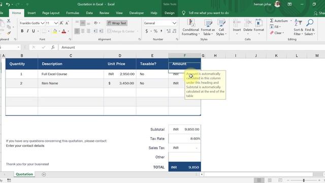 Make Quotation in Excel in Hindi | एक्सेल में QUOTATION सॉफ्टवेयर बनाये смотреть онлайн