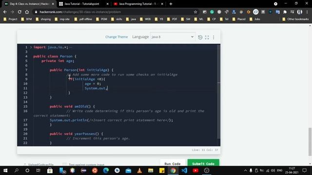 HackerRank Day 4 : Class Vs Instance || Java смотреть онлайн