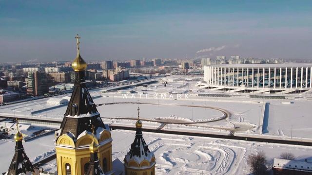 Собор Александра Невского на стрелке Оки и Волги.Футажи Нижний Новгород.Аэросъемка.Зима You Tube 11 смотреть онлайн