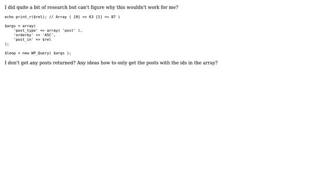 Wordpress: WP_Query: query posts by ids from array? смотреть онлайн