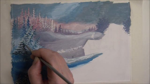#art #artist Зимний пейзаж (Рисуем гуашью) Домик в лесу (2020) смотреть онлайн