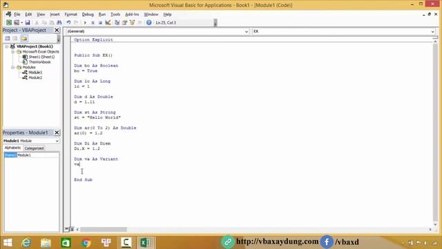 VBA cơ bản_Bài 2_Biến trong VBA смотреть онлайн