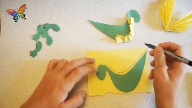 Как сделать аппликацию из цветной бумаги #DIYpapercraft смотреть онлайн