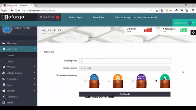 FargoCoin Обзор кабинета & BEFARGO Регистрация...