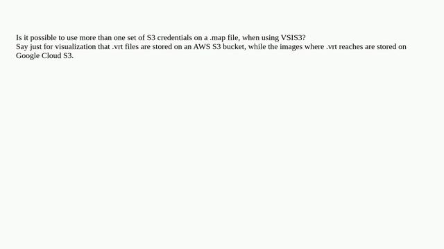 Gis: Does MapServer's .map file support more than one set of S3 credentials using VSIS3? смотреть онлайн