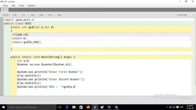 Java Program To Find G C D Using Recursion And Algorithm (Hindi) смотреть онлайн