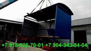 Остановочный павильон общественного транспорта-погрузка краном на автомашину для отправки покупателю