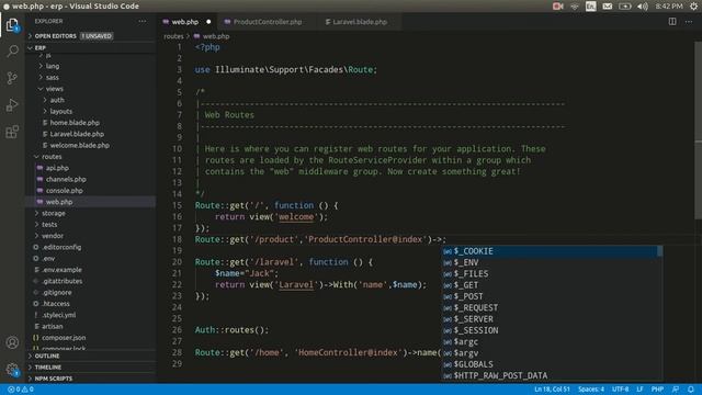 In Laravel routes controller and view смотреть онлайн