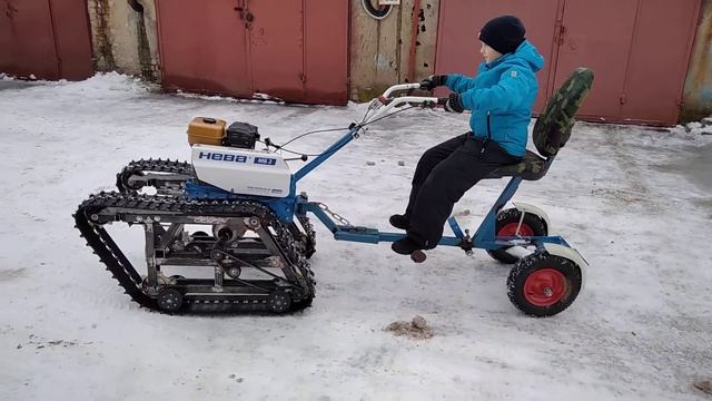 гусеничный привод на мотоблок, ходовые испытания смотреть онлайн